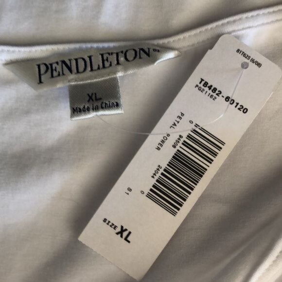 PENDLETON Draped and Ruched Neck Short Sleeve Tee - XL - Picture 5 of 7
